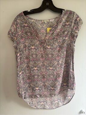 V-Neck Floral Blouse in Pink & Gray by Madewell